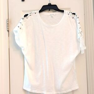 Avec Les Filles T-Shirt White Cotton Modal Size Medium